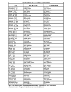Acolyte Schedule 2014-15