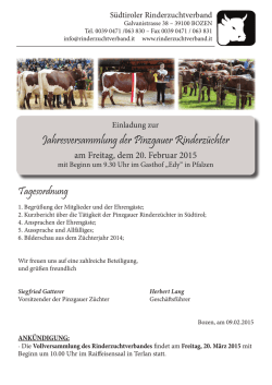 Jahresversammlung der Pinzgauer Rinderz&uuml;chter