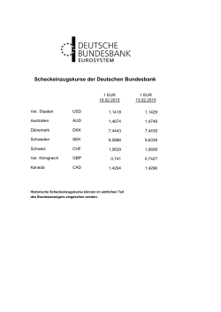 Aktuelle Scheckeinzugskurse der Deutschen Bundesbank