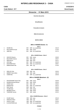 INTERCLUBS REGIONAUX 2 - CASA