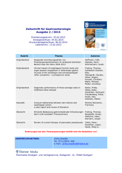 Zeitschrift für Gastroenterologie Ausgabe 2 /2015