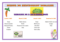 menus du restaurant scolaire - Saint Etienne Les Remiremont