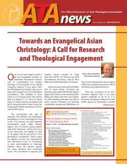 January-March 2014 Issue - Asia Theological Association