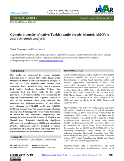 Genetic diversity of native Turkish cattle breeds: Mantel, AMOVA and
