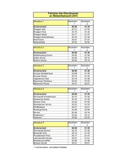 Fahrplan des Discobusses an Weiberfastnacht 2015