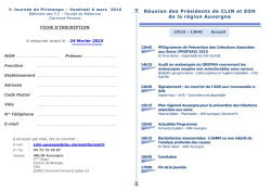 Plaquette Journée de Printemps 2015 - CClin Sud-Est