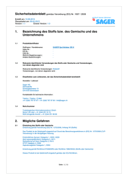Sicherheitsdatenblatt SAGER Spr&uuml;hkleber GE-K