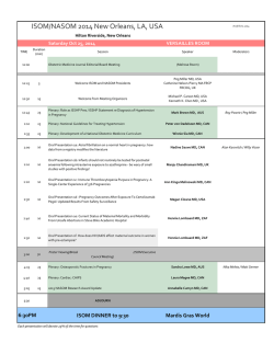 ISOM AGENDA/SCHEDULE Updated October 7, 2014
