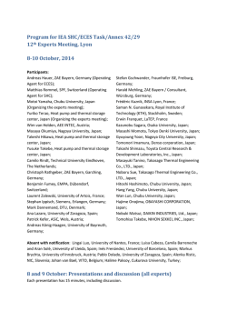 Draft Agenda - IEA SHC || Task 42