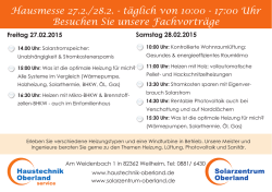 Hausmesse 27.2./28.2. - t&auml;glich von 10:00