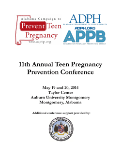 Conference booklet - Alabama Campaign to Prevent Teen Pregnancy