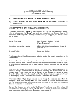 Incorporation - Xyec Holdings Co., Ltd.