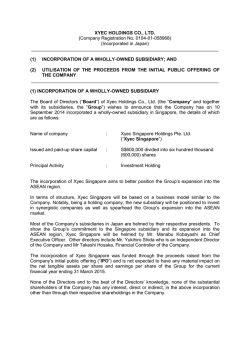 Incorporation - Xyec Holdings Co., Ltd.