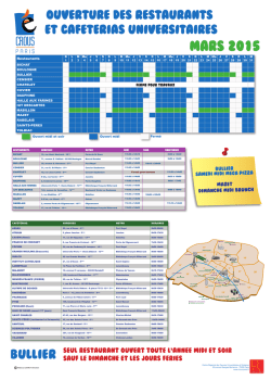Restauration - Ouverture mars 2015