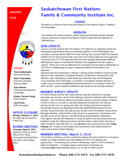 January 2014 - Saskatchewan First Nations Family and Community