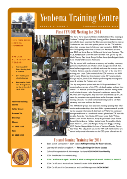 Issue 3 March 2014 The first Yorta Yorta Council of elders meeting