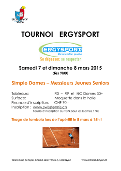 Tournoi ERGYSPORT - Tennis Club Nyon