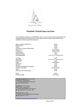 Preisliste Technik 2015 - Haus am Dom