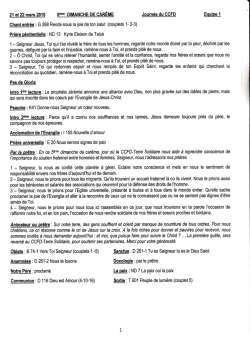 Journ&eacute;e du CCFD Equipe I Pri&egrave;re p&eacute;nitentielle : ND 13