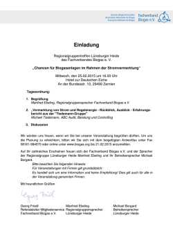 Einladung  - Fachverband Biogas e.V.