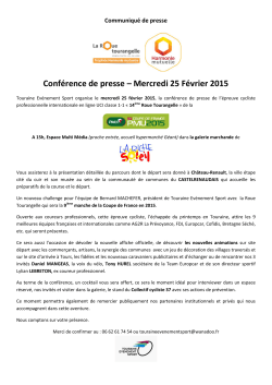 Conférence de presse - La Roue Tourangelle