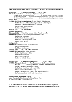 Gottesdienstordnung aktuell
