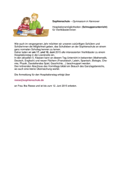 Info zur Hospitation 2015