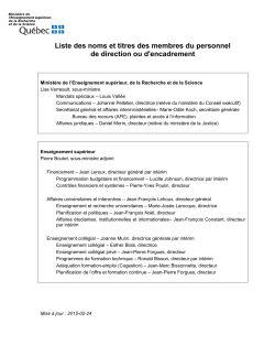Le document  - Ministère de l`Enseignement supérieur