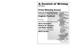 A Festival of Writing - The YSU English Festival