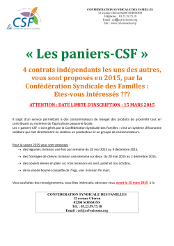 « Les paniers-CSF »