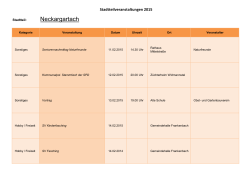 Veranstaltungskalender für Neckargartach im Jahr 2015