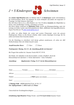 J + S Kids Schwimmen - Schule Gipf