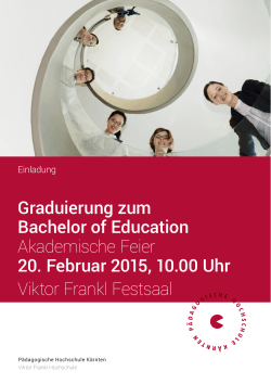Graduierung zum Bachelor of Education Akademische Feier 20