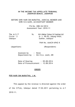 IN THE INCOME TAX APPELLATE TRIBUNAL
