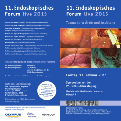 11. Endoskopisches Forum live 2015 11. Endoskopisches