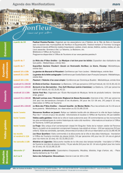 Agenda des Manifestations mars - Office du Tourisme de Honfleur