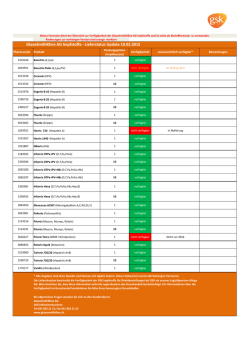 GlaxoSmithKline AG Impfstoffe - Lieferstatus Update 10.02.2015