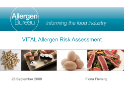 AOAC: VITAL Allergen Risk Assessment