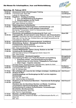 Info-Foren am Samstag, 28. Februar 2015