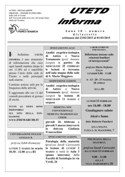Utetd Informa - Fondazione Franco Demarchi