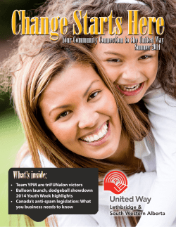 Newsletter - Summer 2014 - United Way of Lethbridge