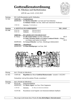 Gottesdienstordnung