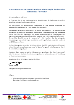Informationen und Antrag F&ouml;rderung ehrenamtliche Sprachkurse f&uuml;r