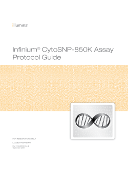 Infinium CytoSNP-850K Assay Protocol Guide - Support