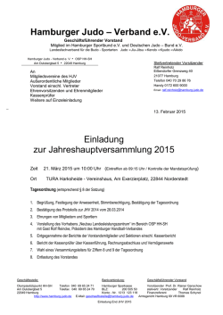 Jahreshauptversammlung 2015
