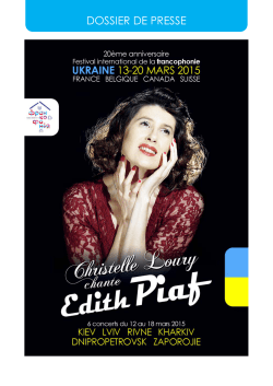DOSSIER DE PRESSE - Christelle Loury chante Edith Piaf