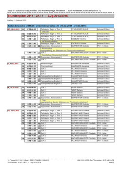 Stundenplan: 2014 - 2A / 1