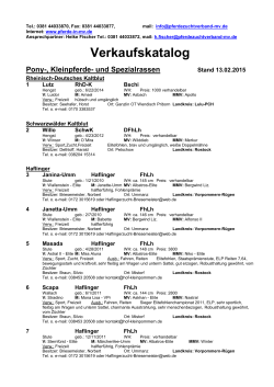 Katalog PKS - Pferdezuchtverband Mecklenburg
