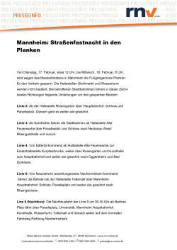 Presseinfo: Mannheim - Straßenfastnacht in den Planken
