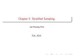 Chapter 5: Stratified Sampling